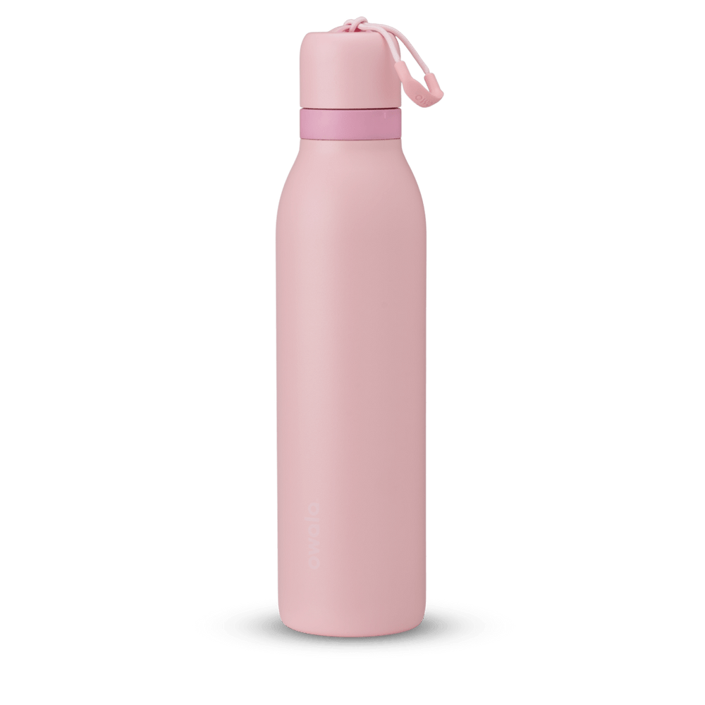 FreeSip Twist 18oz, soft pink bottle with twist cap and carry loop